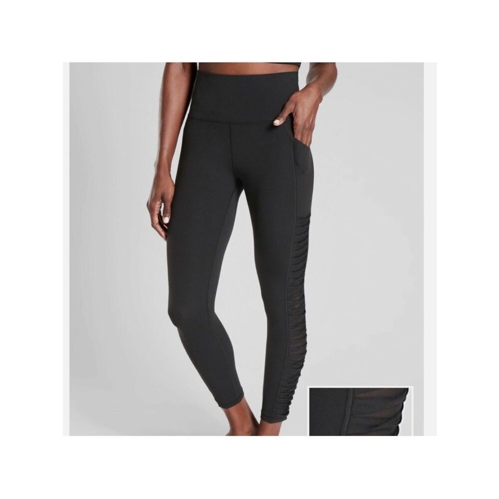 Athleta Salutation Stash Pocket II Twist 7/8 Tight Powervita Black S/531322 S